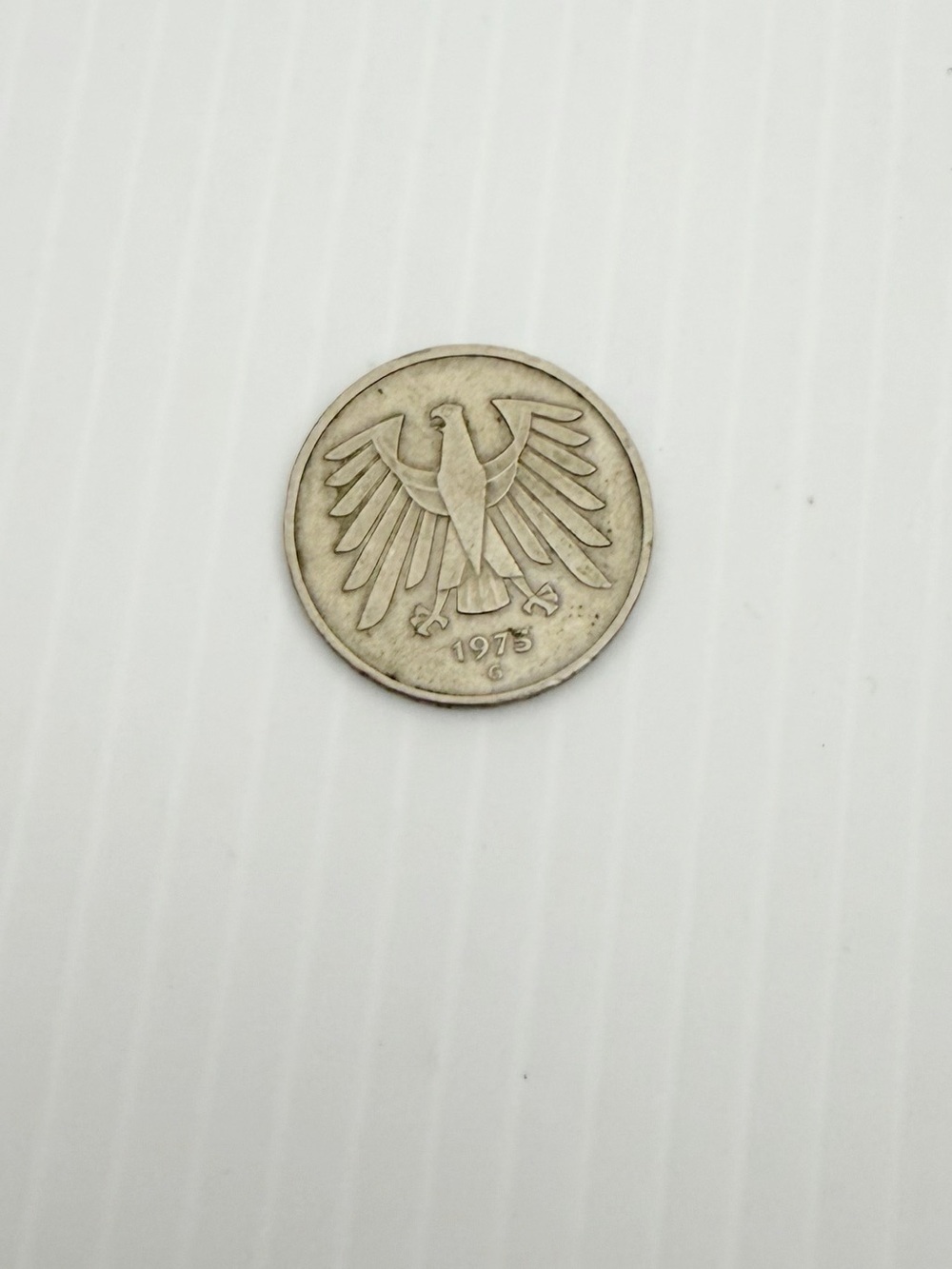 Vintage 1975 Bundesrepublik 5 Deutsche Mark German Germany Coin Money